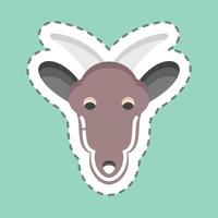 Sticker line cut Goat. related to Animal Head symbol. simple design editable. simple illustration. cute. education vector