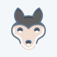 Icon Wolf. related to Animal Head symbol. doodle style. simple design editable. simple illustration. cute. education vector