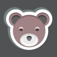 Sticker Bear. related to Animal Head symbol. simple design editable. simple illustration. cute. education vector