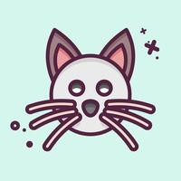 Icon Cat. related to Animal Head symbol. MBE style. simple design editable. simple illustration. cute. education vector