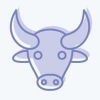 Icon Buffalo. related to Animal Head symbol. two tone style. simple design editable. simple illustration. cute. education vector