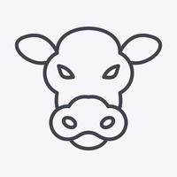 Icon Cow. related to Animal Head symbol. line style. simple design editable. simple illustration. cute. education vector