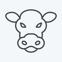 Icon Cow. related to Animal Head symbol. line style. simple design editable. simple illustration. cute. education vector