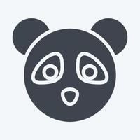 Icon Panda. related to Animal Head symbol. glyph style. simple design editable. simple illustration. cute. education vector