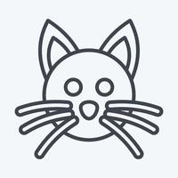 Icon Cat. related to Animal Head symbol. line style. simple design editable. simple illustration. cute. education vector