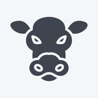 Icon Cow. related to Animal Head symbol. glyph style. simple design editable. simple illustration. cute. education vector