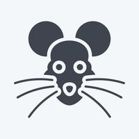 Icon Rat. related to Animal Head symbol. glyph style. simple design editable. simple illustration. cute. education vector