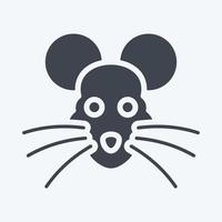 Icon Rat. related to Animal Head symbol. glyph style. simple design editable. simple illustration. cute. education vector