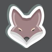 Sticker Fox. related to Animal Head symbol. simple design editable. simple illustration. cute. education vector