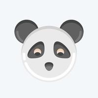 Icon Panda. related to Animal Head symbol. flat style. simple design editable. simple illustration. cute. education vector