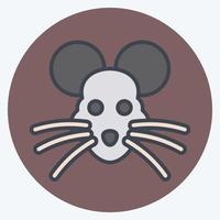 Icon Rat. related to Animal Head symbol. color mate style. simple design editable. simple illustration. cute. education vector