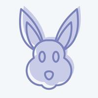 Icon Rabbit. related to Animal Head symbol. two tone style. simple design editable. simple illustration. cute. education vector