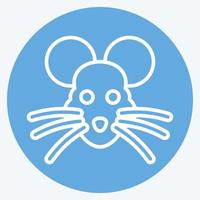 Icon Rat. related to Animal Head symbol. blue eyes style. simple design editable. simple illustration. cute. education vector
