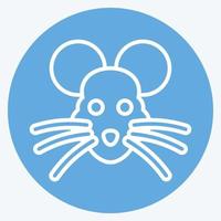 Icon Rat. related to Animal Head symbol. blue eyes style. simple design editable. simple illustration. cute. education vector