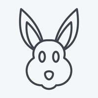 Icon Rabbit. related to Animal Head symbol. line style. simple design editable. simple illustration. cute. education vector