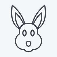 Icon Rabbit. related to Animal Head symbol. line style. simple design editable. simple illustration. cute. education vector