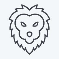 Icon Lion. related to Animal Head symbol. line style. simple design editable. simple illustration. cute. education vector