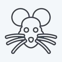 Icon Rat. related to Animal Head symbol. line style. simple design editable. simple illustration. cute. education vector