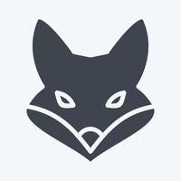 Icon Fox. related to Animal Head symbol. glyph style. simple design editable. simple illustration. cute. education vector