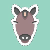 Sticker line cut Horse. related to Animal Head symbol. simple design editable. simple illustration. cute. education vector