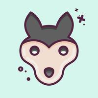 Icon Wolf. related to Animal Head symbol. MBE style. simple design editable. simple illustration. cute. education vector