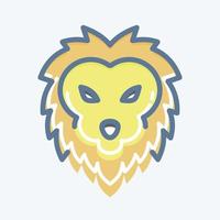 Icon Lion. related to Animal Head symbol. doodle style. simple design editable. simple illustration. cute. education vector