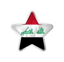 Iraq flag in star. Button star and flag template. Easy editing and vector in groups. National flag vector illustration on white background.