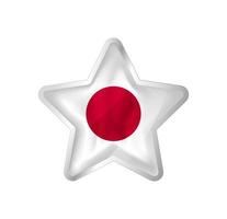 Japan flag in star. Button star and flag template. Easy editing and vector in groups. National flag vector illustration on white background.