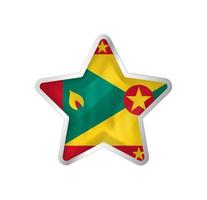 Grenada flag in star. Button star and flag template. Easy editing and vector in groups. National flag vector illustration on white background.