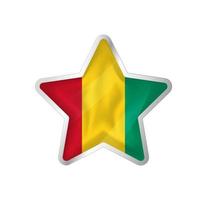 Guinea flag in star. Button star and flag template. Easy editing and vector in groups. National flag vector illustration on white background.