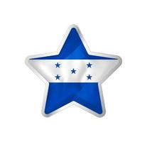 Honduras flag in star. Button star and flag template. Easy editing and vector in groups. National flag vector illustration on white background.