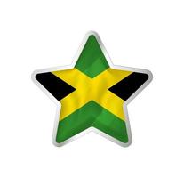 Jamaica flag in star. Button star and flag template. Easy editing and vector in groups. National flag vector illustration on white background.