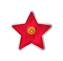 Kyrgyzstan flag in star. Button star and flag template. Easy editing and vector in groups. National flag vector illustration on white background.