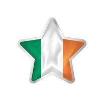 bandera de irlanda en estrella. estrella de botón y plantilla de bandera. fácil edición y vector en grupos. Ilustración de vector de bandera nacional sobre fondo blanco.