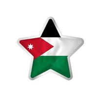 Jordan flag in star. Button star and flag template. Easy editing and vector in groups. National flag vector illustration on white background.