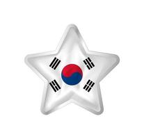 South Korea flag in star. Button star and flag template. Easy editing and vector in groups. National flag vector illustration on white background.