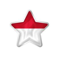 Monaco flag in star. Button star and flag template. Easy editing and vector in groups. National flag vector illustration on white background.