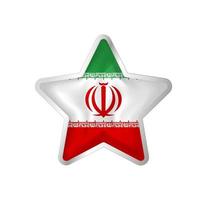 Iran flag in star. Button star and flag template. Easy editing and vector in groups. National flag vector illustration on white background.