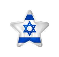 Israel flag in star. Button star and flag template. Easy editing and vector in groups. National flag vector illustration on white background.