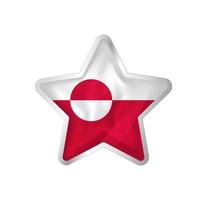 Greenland flag in star. Button star and flag template. Easy editing and vector in groups. National flag vector illustration on white background.