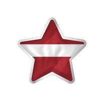 Latvia flag in star. Button star and flag template. Easy editing and vector in groups. National flag vector illustration on white background.