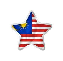 Malaysia flag in star. Button star and flag template. Easy editing and vector in groups. National flag vector illustration on white background.