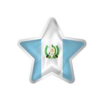 Guatemala flag in star. Button star and flag template. Easy editing and vector in groups. National flag vector illustration on white background.