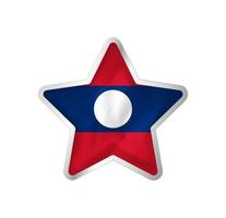 Laos flag in star. Button star and flag template. Easy editing and vector in groups. National flag vector illustration on white background.