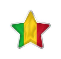 Mali flag in star. Button star and flag template. Easy editing and vector in groups. National flag vector illustration on white background.