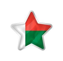 Madagascar flag in star. Button star and flag template. Easy editing and vector in groups. National flag vector illustration on white background.