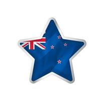 bandera de nueva zelanda en estrella. estrella de botón y plantilla de bandera. fácil edición y vector en grupos. Ilustración de vector de bandera nacional sobre fondo blanco.