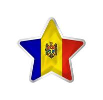 Moldova flag in star. Button star and flag template. Easy editing and vector in groups. National flag vector illustration on white background.