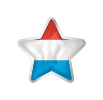 Luxembourg flag in star. Button star and flag template. Easy editing and vector in groups. National flag vector illustration on white background.