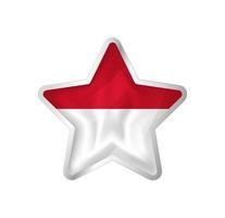 Indonesia flag in star. Button star and flag template. Easy editing and vector in groups. National flag vector illustration on white background.